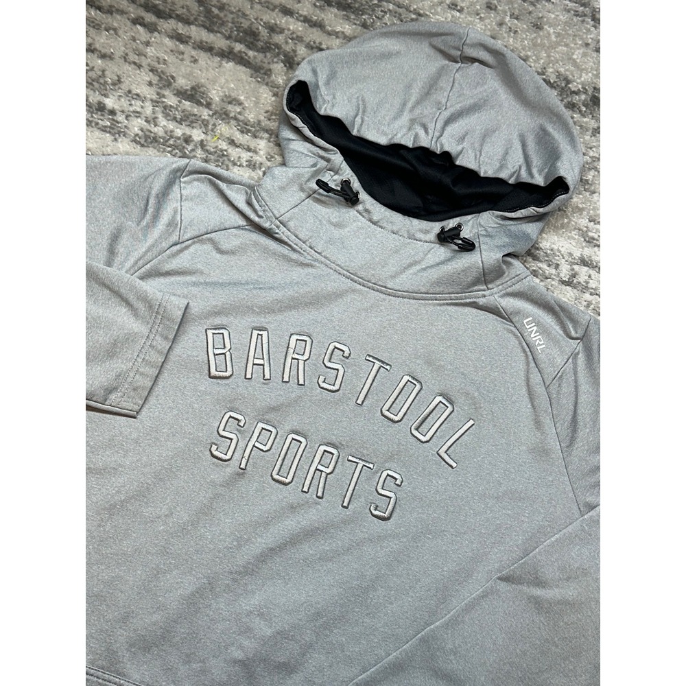 UNRL Barstool Sports Hoodie Mens Large Gray Crossover Pullover Sweatshirt